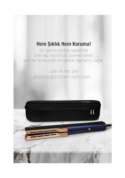 Fantom Jolie HS1600 Hava Üflemeli Dijital Isı Göstergeli Iyon Etkili Saç Düzleştirici Mavi