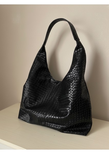 Aria Örgü Desen Geniş Omuz Çantası