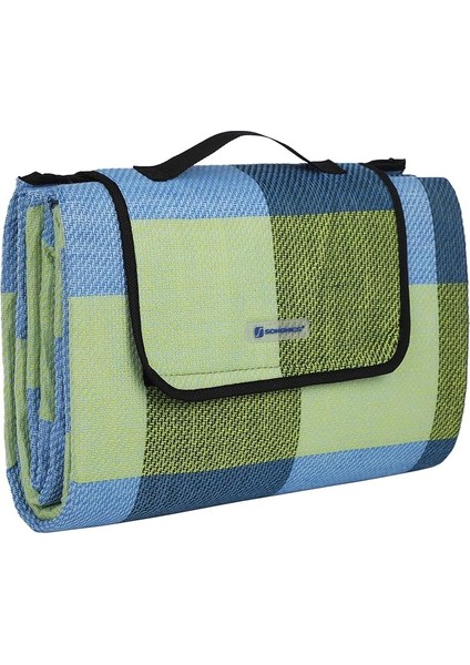 Isı Izoleli Su Geçirmez Piknik Örtüsü, Taşıma Saplı Plaj Örtüsü, GCM50C, 195 x 150 Cm, Mavi