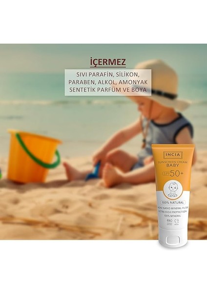 Doğal Bebek Güneş Kremi Leke Karşıtı Mineral Filtreli Yüksek Koruma SPF50 Uva Uvb 50 ml fırsatları