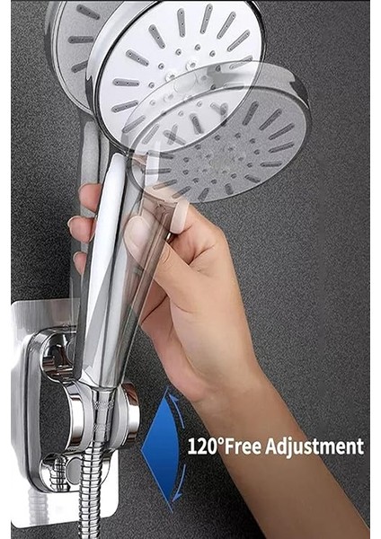 Krom Kendinden Yapışkanlı 15 kg Taşıyabilen Nano Duş Başlığı Askısı Duş Mafsalı modelleri