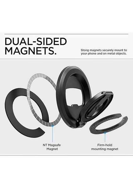 Magfit O-Mag iPhone Için Çift Taraflı Manyetik Telefon Tutucu Magsafe Özellikli Ring/şişe Açacağı Siyah - AMP08822 fırsatları