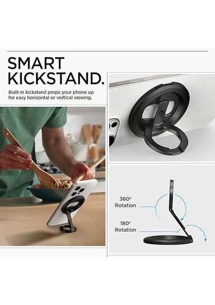 Magfit O-Mag iPhone Için Çift Taraflı Manyetik Telefon Tutucu Magsafe Özellikli Ring/şişe Açacağı Siyah - AMP08822 indirimleri