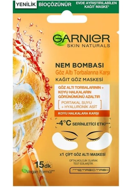 Nem Bombası Göz Altı Torbalarına Karşı Kağıt Göz Maskesi