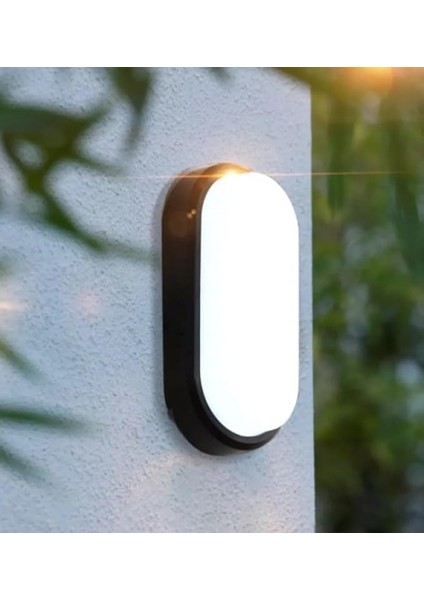 20W Bahçe Balkon Banyo Teras Duvar LED Işık Nem Su Geçirmez Siyah Kasa Beyaz Işık 6400K