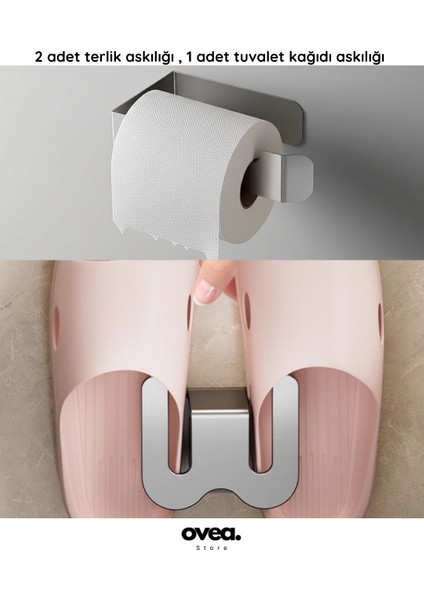 2 Adet Terlik Askılığı/1 Adet Tuvalet Kağıdı Askılığı/paslanmaz Çelik