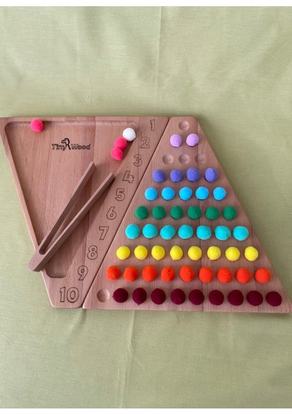 Eğitici Oyuncak Montessori Ahşap Sayı ve Renk Eşleştirme Oyunu