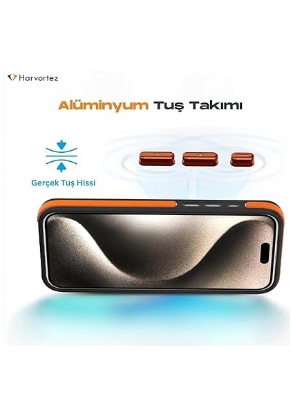 iPhone 14 Pro Max Kılıf Magsafe Uyumlu, Güçlü Manyetik Cep Telefon Kılıfı, Metal Standlı, Mat Darbe Emici Kapak, Alüminyum Tuşlar ve Kaydırmaz Yan Şeritlerli Phone Case - Titamyum Gri modelleri
