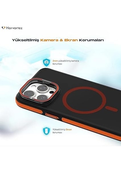 iPhone 14 Pro Max Kılıf Magsafe Uyumlu, Güçlü Manyetik Cep Telefon Kılıfı, Metal Standlı, Mat Darbe Emici Kapak, Alüminyum Tuşlar ve Kaydırmaz Yan Şeritlerli Phone Case - Titamyum Gri fırsatları