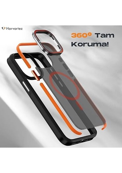 iPhone 14 Pro Max Kılıf Magsafe Uyumlu, Güçlü Manyetik Cep Telefon Kılıfı, Metal Standlı, Mat Darbe Emici Kapak, Alüminyum Tuşlar ve Kaydırmaz Yan Şeritlerli Phone Case - Titamyum Gri indirimleri