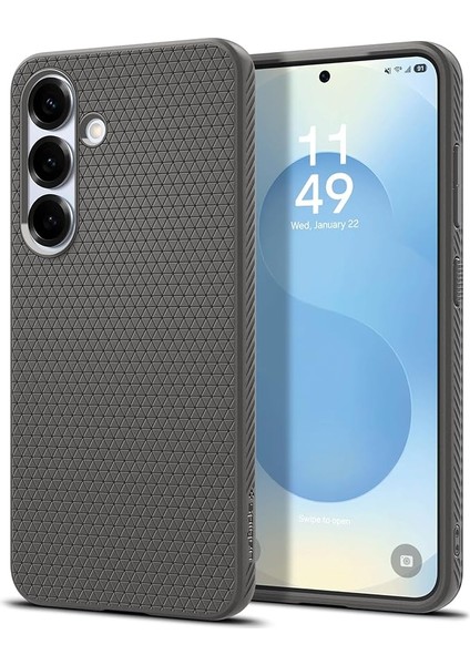 Galaxy S25 Ince Kılıf Liquid Air Hava Kanalı Teknolojisi™ Askeri Sınıf Koruma Marble Gray Dokulu Yüzey Kapak - ACS09404