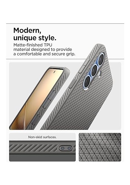 Galaxy S25 Ince Kılıf Liquid Air Hava Kanalı Teknolojisi™ Askeri Sınıf Koruma Marble Gray Dokulu Yüzey Kapak - ACS09404 fırsatları