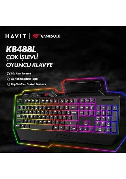 Gamenote KB488L Gaming Rgb Işıklı Oyuncu Klavyesi - Antighosting fiyatları