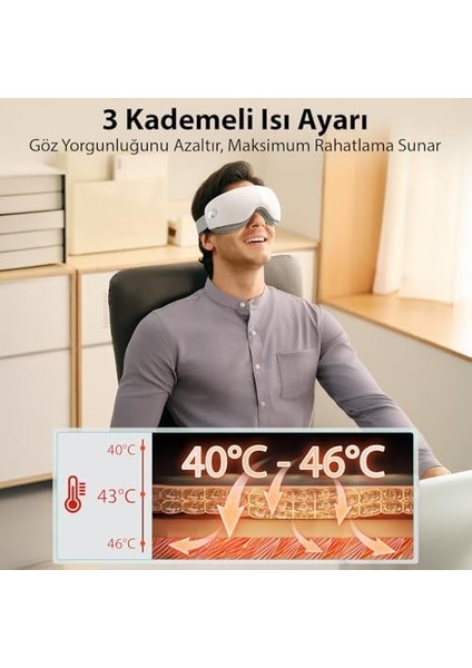 Skg ES500 Isıtmalı Göz Masaj Aleti – Bluetooth Destekli, Katlanabilir, Sessiz, 3 Kademeli Hava Basınçlı, Göz Altı Morluk ve Kırışıklık, Şakak Masajı, (Beyaz) fiyatları