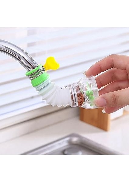 Derece Dönen Tasarruflu Musluk Başlığı Pervaneli Boncuklu Sıçratmaz Musluk Aparatı fırsatları