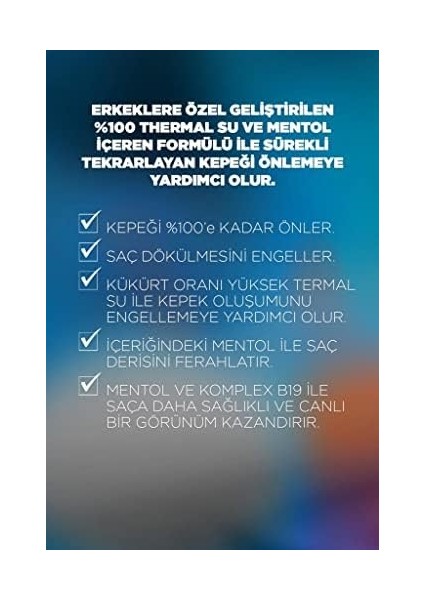 Bioblas Thermal Expert Men Kepek & Saç Dökülmesine Karşı Şampuan 360 ml