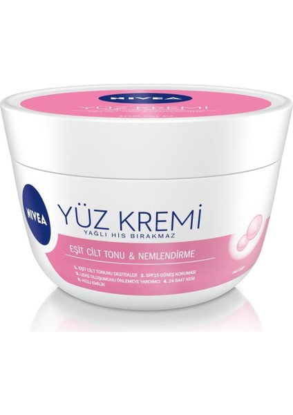 Nıvea Cilt Tonu Eşitleyici Yüz Kremi 100 Ml, Eşit Cilt Tonu, 24 Saat Nemlendirici Yüz Kremi, SPF15 ile Güneş Koruyucu, Hızlı Emilir, Cilt Leke Oluşumunu Önlemeye Yardımcı, Hassas Ciltler Için fiyatları