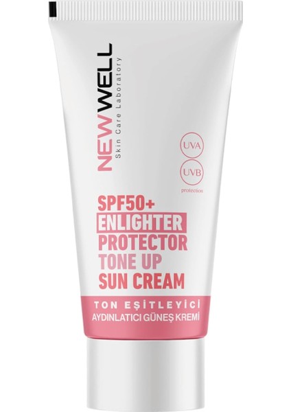 Well Ton Eşitleyici Yüksek Koruma Etkili SPF50+ Aydınlatıcı Pembe Yüz Güneş Kremi 50 ml