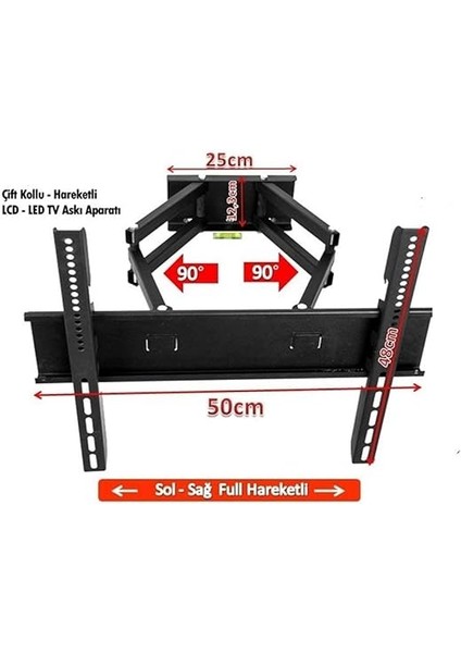 43" - 109 Ekran Hareketli Tv Askı Aparatı - Ileri -Geri/sağa - Sola/aşağı -Yukarı fırsatları