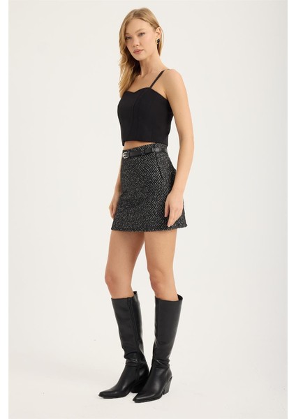 Mini Payetli Balıksırtı Etek fiyatları