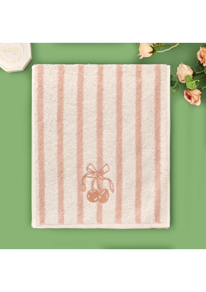 Soft Bemba El Havlusu - Ekru / Pembe - 30X50 cm