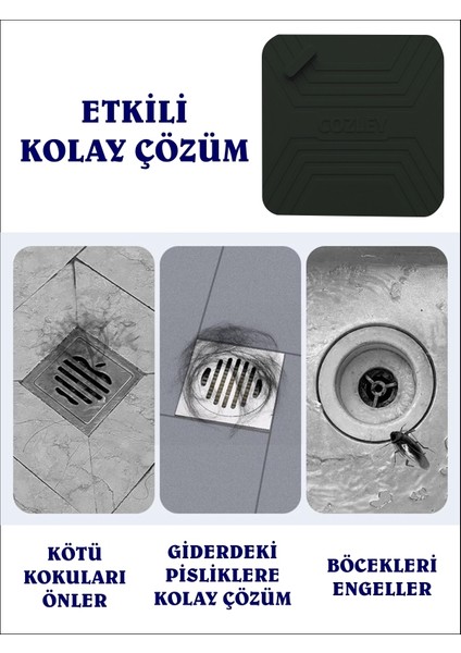 Siyah Renk Kötü Koku Önleyici Silikon Mat Banyo Mutfak Lavabo Balkon Gider Tıpası Kapağı Böcek Önleyici Kapak Koku Giderici modelleri