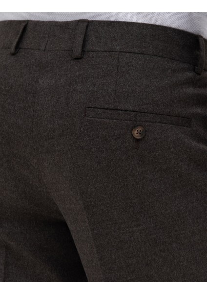 Erkek Kahverengi Slim Fit Kumaş Pantolon 50314543-VR029
