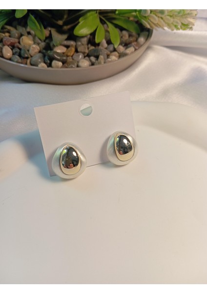 Sedef Detaylı Pirinç Küpe modelleri