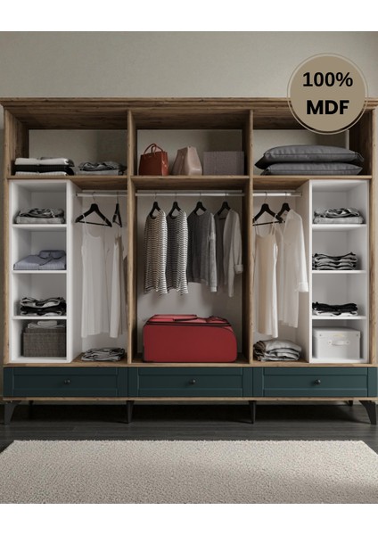 Silva 6 Kapaklı Çekmeceli Mdf Gardırop modelleri