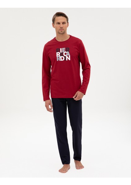 Erkek Bordo Pijama Takımı 50322654-900 fırsatları