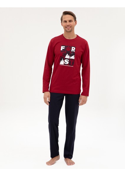Erkek Bordo Pijama Takımı 50322655-900 fırsatları