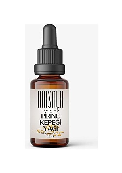 Masala Pirinç Kepeği Yağı 20 Ml. Soğuk Pres (Ricebran Carrier Oil)