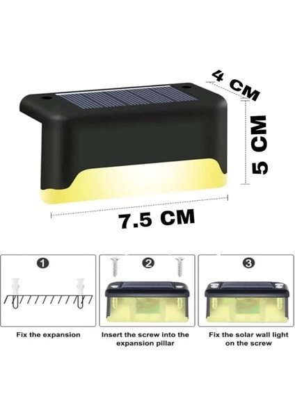 2 Adet LED Solar Güneş Enerjili, Merdiven, Veranda, Bahçe, Balkon ve Çit Lambası, Köşebent, Su Geçirmez Water Proof Solar Lamba Gün Işığı, Güneş Enerjili Aydınlatma indirimleri