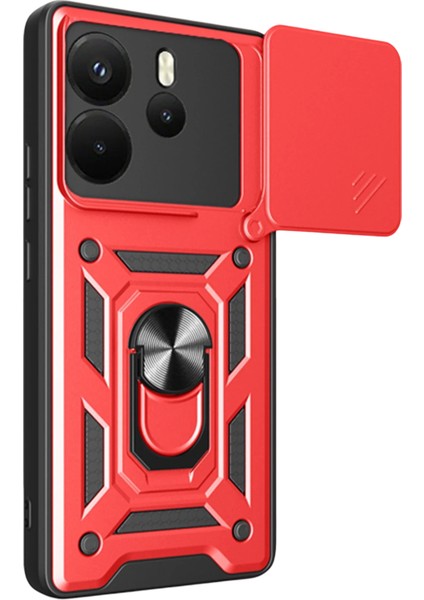 Yzlal Newface Xiaomi Redmi Note 14 4g Pars Lens Yüzüklü Silikon - Kırmızı fiyatları