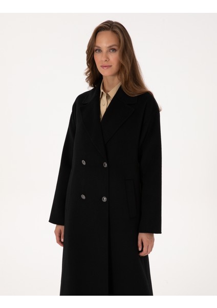 Kadın Siyah Kaşe Kaban 50308929-VR046 modelleri