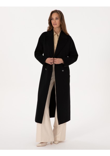 Kadın Siyah Kaşe Kaban 50308929-VR046 fırsatları