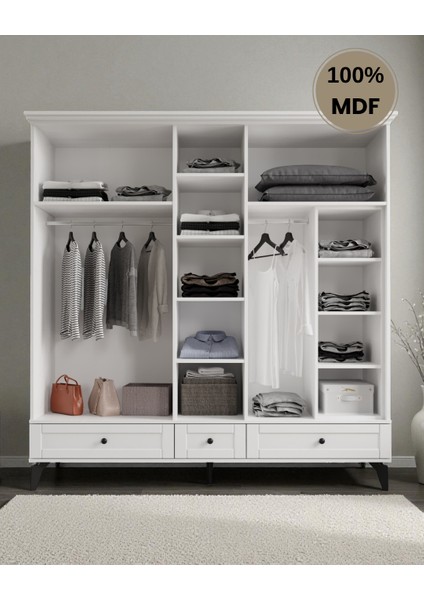 Silva 5 Kapaklı Çekmeceli Mdf Gardırop modelleri