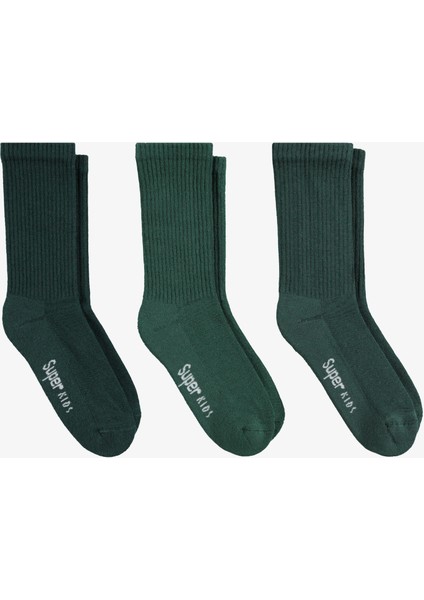 Unıted4 Long-Medium Çocuk Yeşil 3'lü Çorap