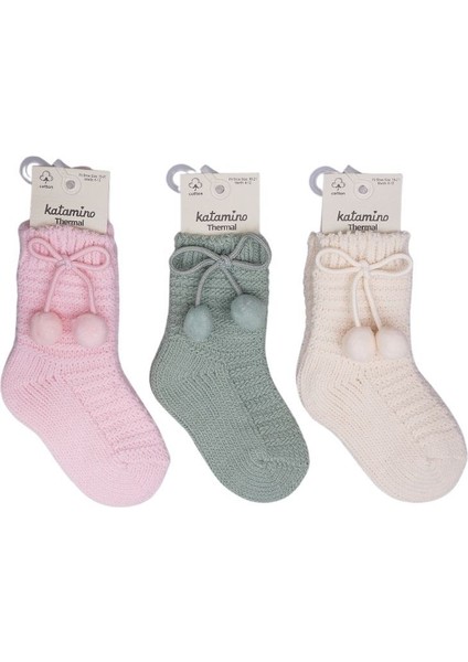 Ceylan Aksesuarlı Kız Bebek Havlu Soket Çorap 450908 Asorti