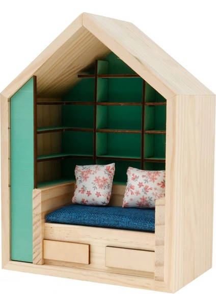 Stres Giderici Kitaplık Ahşap Mini Çalışma Vitrin Iki Yastıklı Kitaplık Stres Giderici Kitaplık (Yurt Dışından)