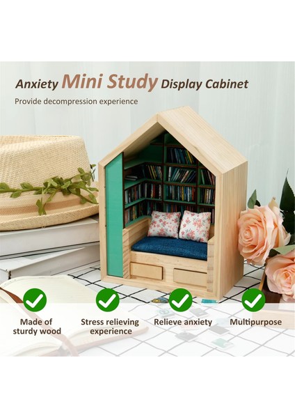 Stres Giderici Kitaplık Ahşap Mini Çalışma Vitrin Iki Yastıklı Kitaplık Stres Giderici Kitaplık (Yurt Dışından) fiyatları