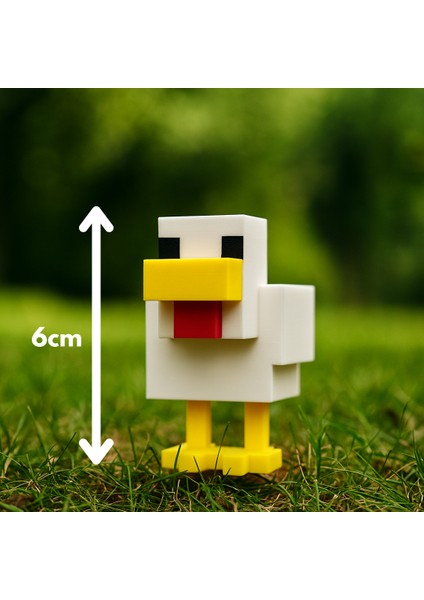 Minecraft Temalı Tavuk Figürü