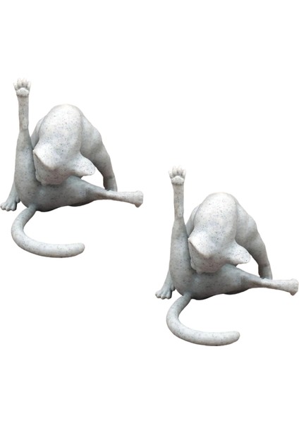 2 Adet Komik Kedi Heykelciği Utanç Yok Kedi Heykeli Reçine Hayvanlar Heykeli Ev Dekoru Benzersiz El Sanatları Dekoratif Süsler (Yurt Dışından)