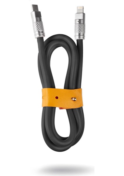 Bariyer USB C Tipi Kablo Yıldırımla Uyumlu - Geliştirilmiş Dayanıklılık ve Estetik, Için Hızlı Şarj Kablosu - Usb-C 2.0 (Obsidian Siyah, 3 Feet)