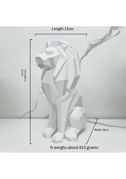 Aslan Heykeli Aslan Dekoru - Erkekler Için Hediyeler Geometrik Şık Heykel Aslan Heykelcik Dekorasyonu Oturma Odası Ofis Beyaz (Yurt Dışından) fırsatları