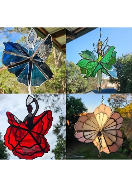 Dans Eden Kadın Vitray Döndürücü Açık Hava Asılı Dekor Bahçe Dekorasyonları Dekoratif Rüzgar Döndürücü Ouddoor Kelebek A (Yurt Dışından) fırsatları