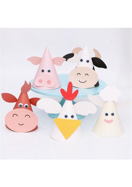 5 Adet Çocuk Doğum Günü Parti Şapkaları Zodyak Öküz Inek Koni Şapkalar Çiftlik Hayvanları Koni Şapkalar Çocuklar Için Fotoğraf Aksesuarları Bebek Duşu Malzemeleri (Yurt Dışından) fiyatları