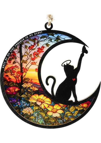 Melek Kedi Kişiselleştirilmiş Hatıra Işık Yakalayıcı, Evcil Hayvan Hatıra Işık Yakalayıcı, Pencereye Asılan Işık Yakalayıcı (Yurt Dışından)