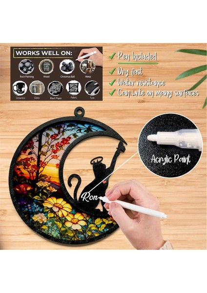 Melek Kedi Kişiselleştirilmiş Hatıra Işık Yakalayıcı, Evcil Hayvan Hatıra Işık Yakalayıcı, Pencereye Asılan Işık Yakalayıcı (Yurt Dışından) modelleri