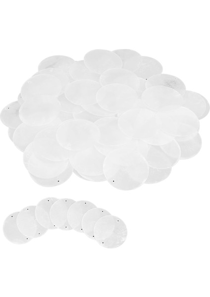 180 Adet Yuvarlak Doğal Kabuklar Capiz Deniz Kabukları 2 Inç Istiridye Kabukları 2 Delikli Deniz Kabuğu Diskleri ile El Sanatları Için (Yurt Dışından)